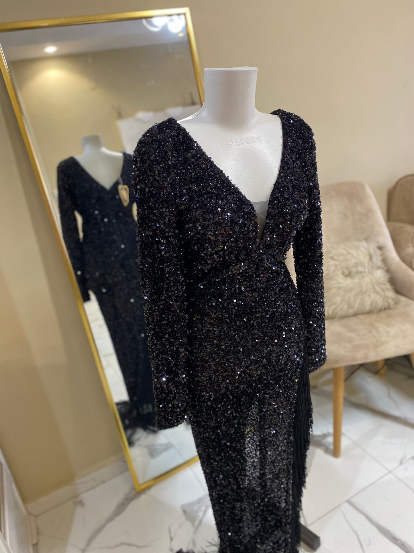 Robe soirée pailletée