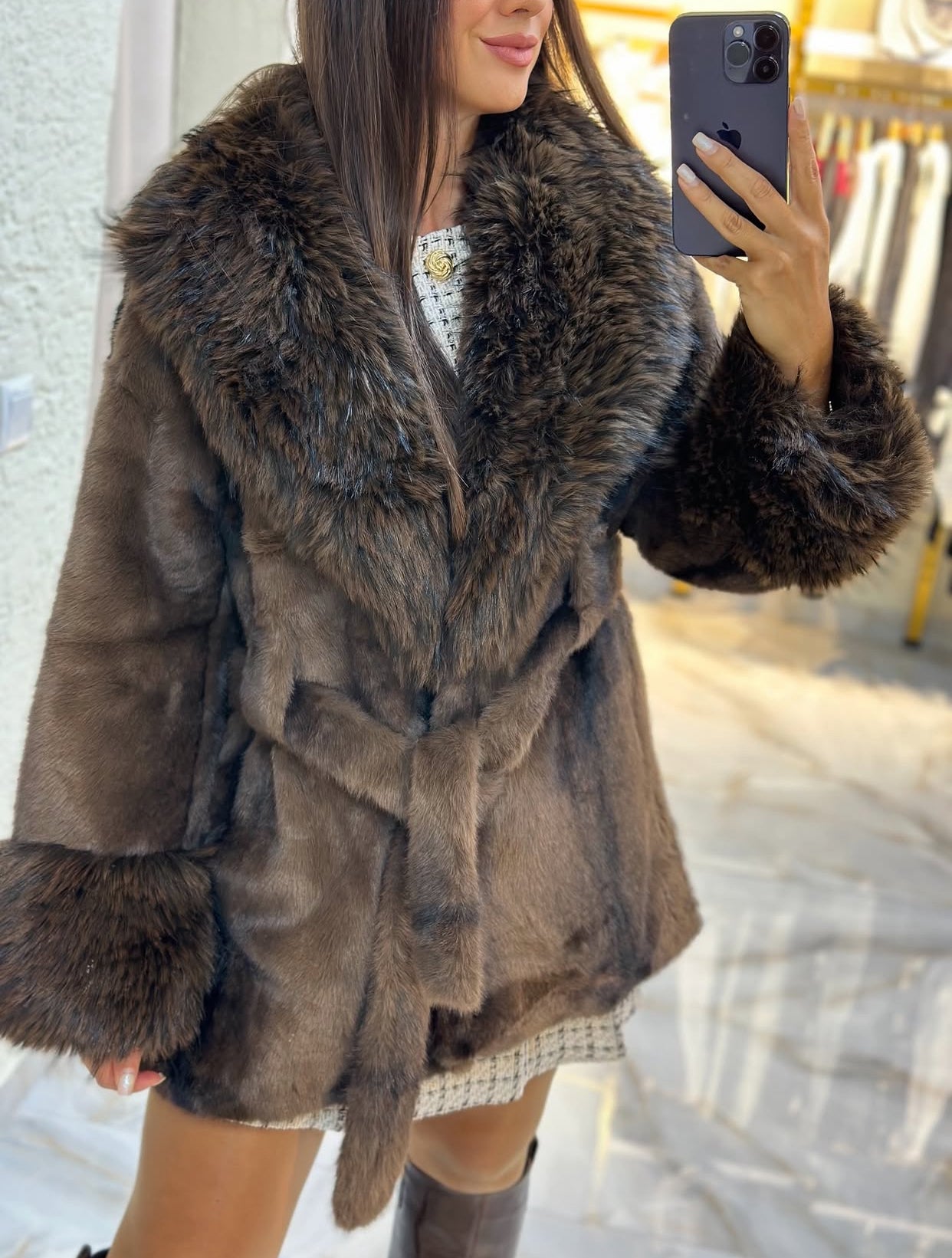 Veste fourreur stylée