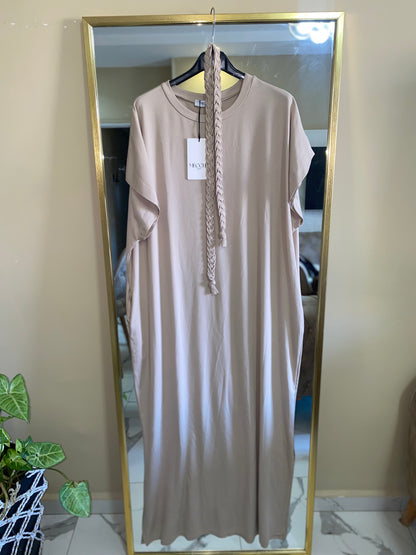 Robe avec ceinture tresse