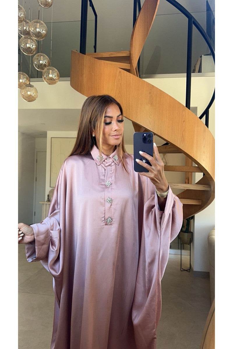 Robe abaya avec col