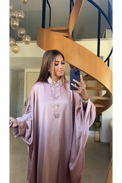 Robe abaya avec col