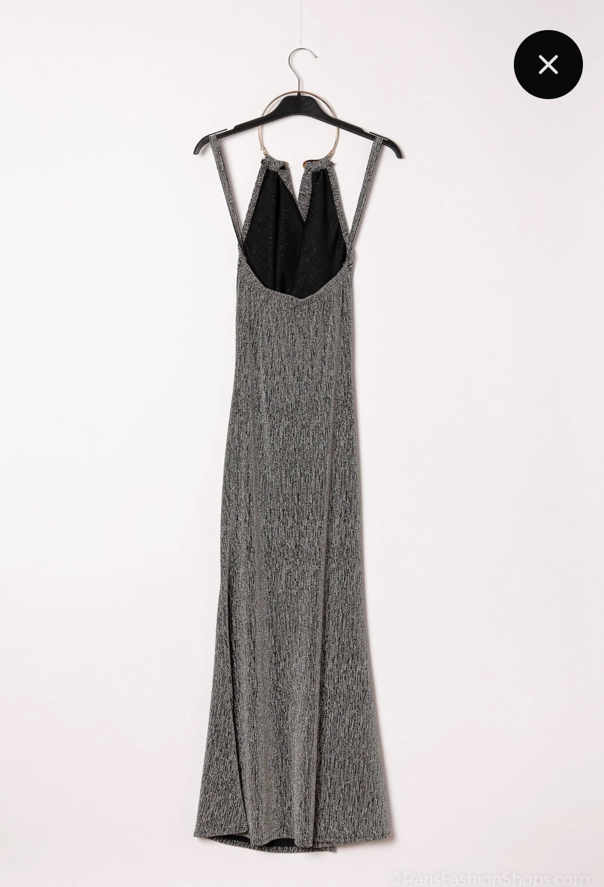 Robe soirée avec accessoires dorée