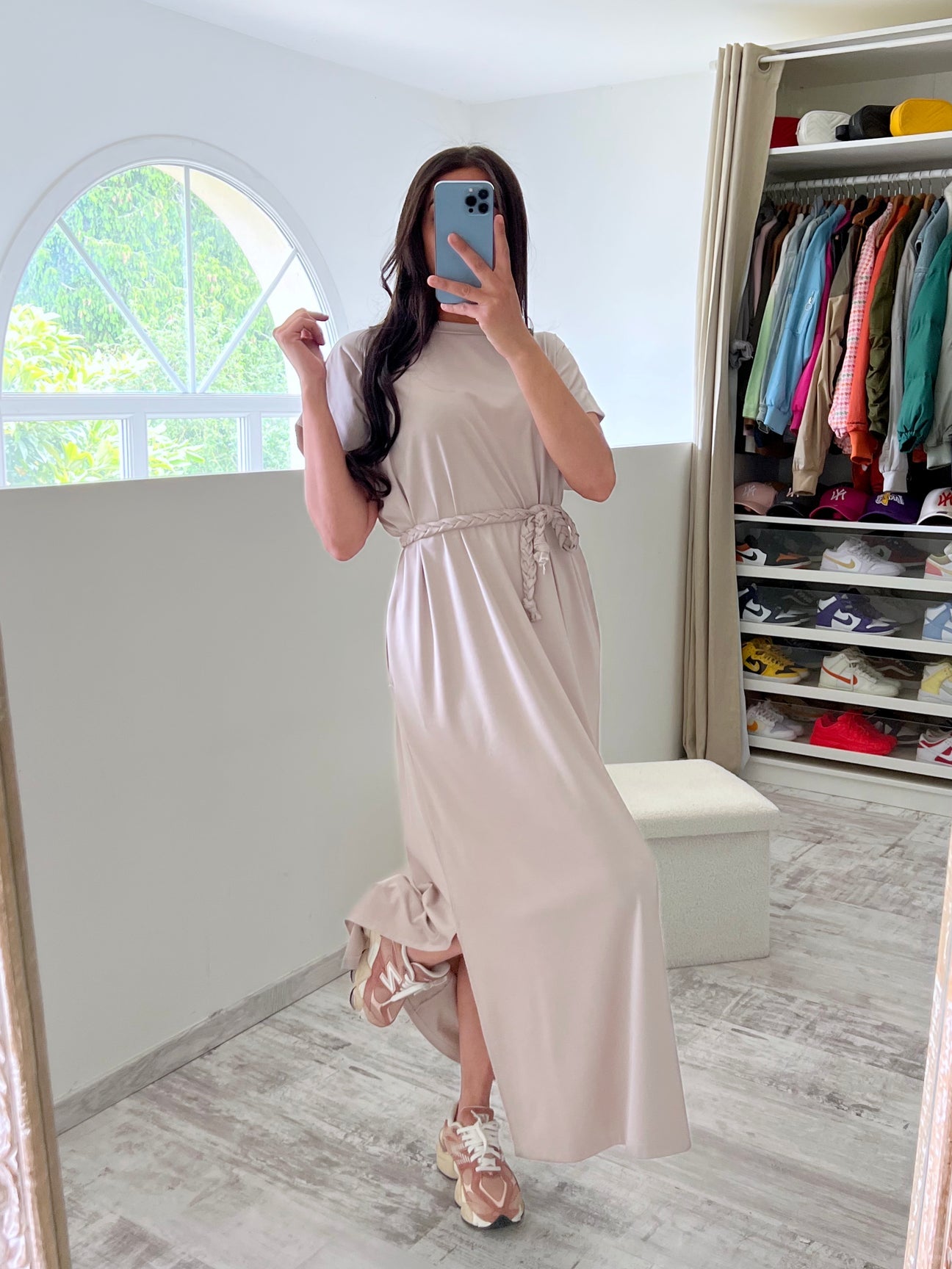 Robe avec ceinture tresse