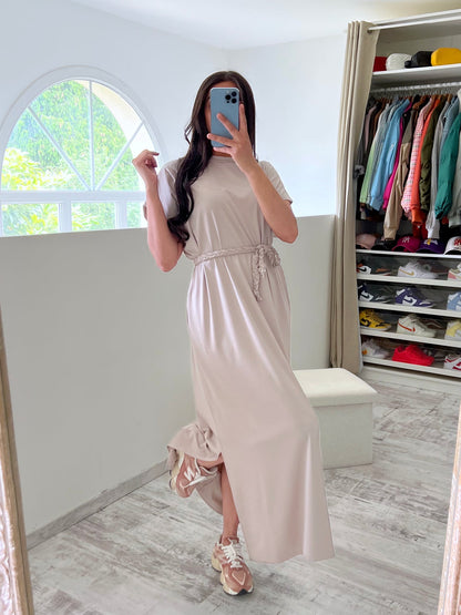 Robe avec ceinture tresse