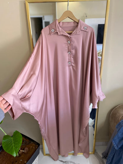 Robe abaya avec col