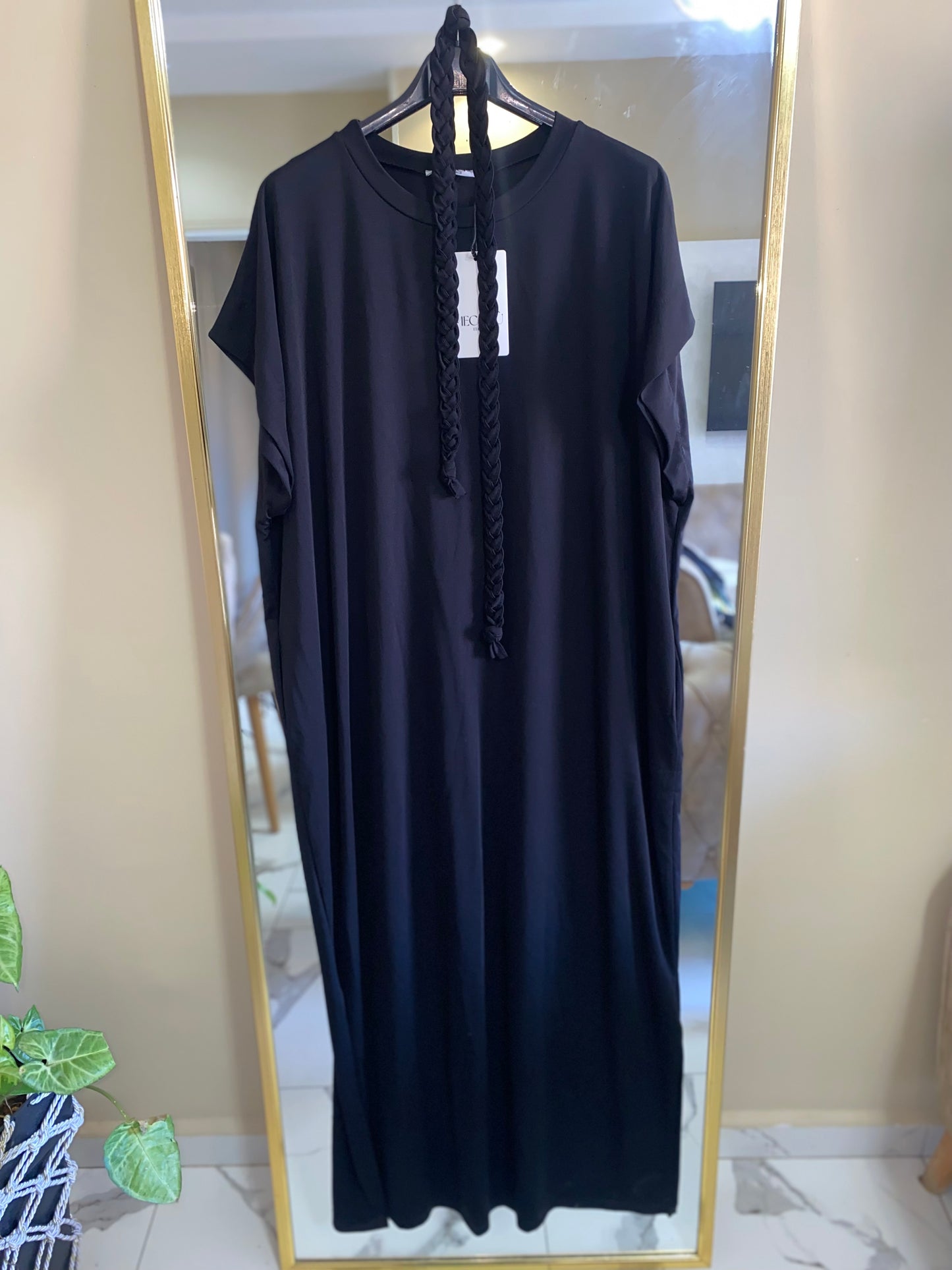 Robe avec ceinture tresse